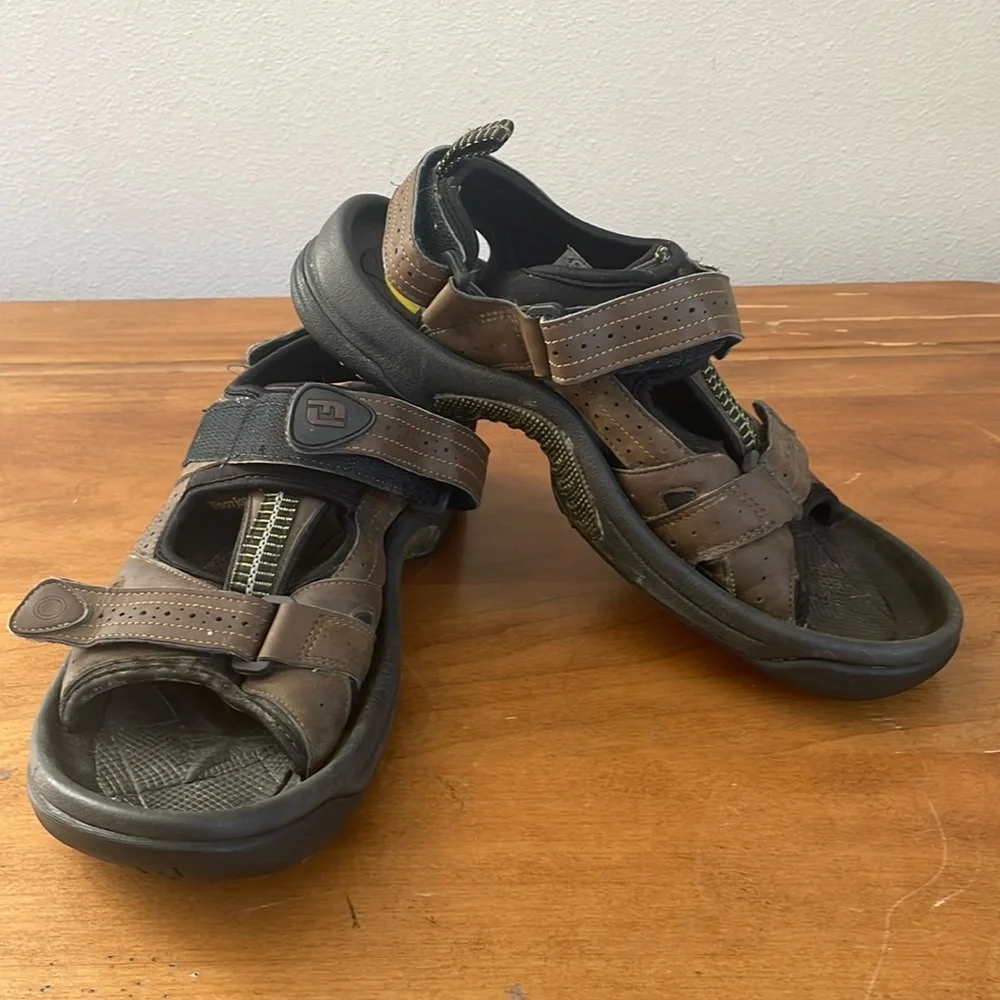 Footjoy Golf Sandals Leather Open Toe Soft Spike Golf Shoes Size 10